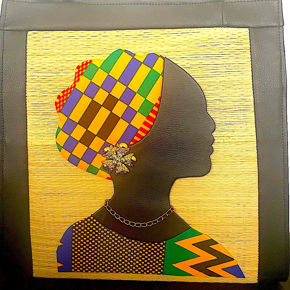 Beautiful Custom Made Handmade From Ghana Africa with Leather Face with Gold.